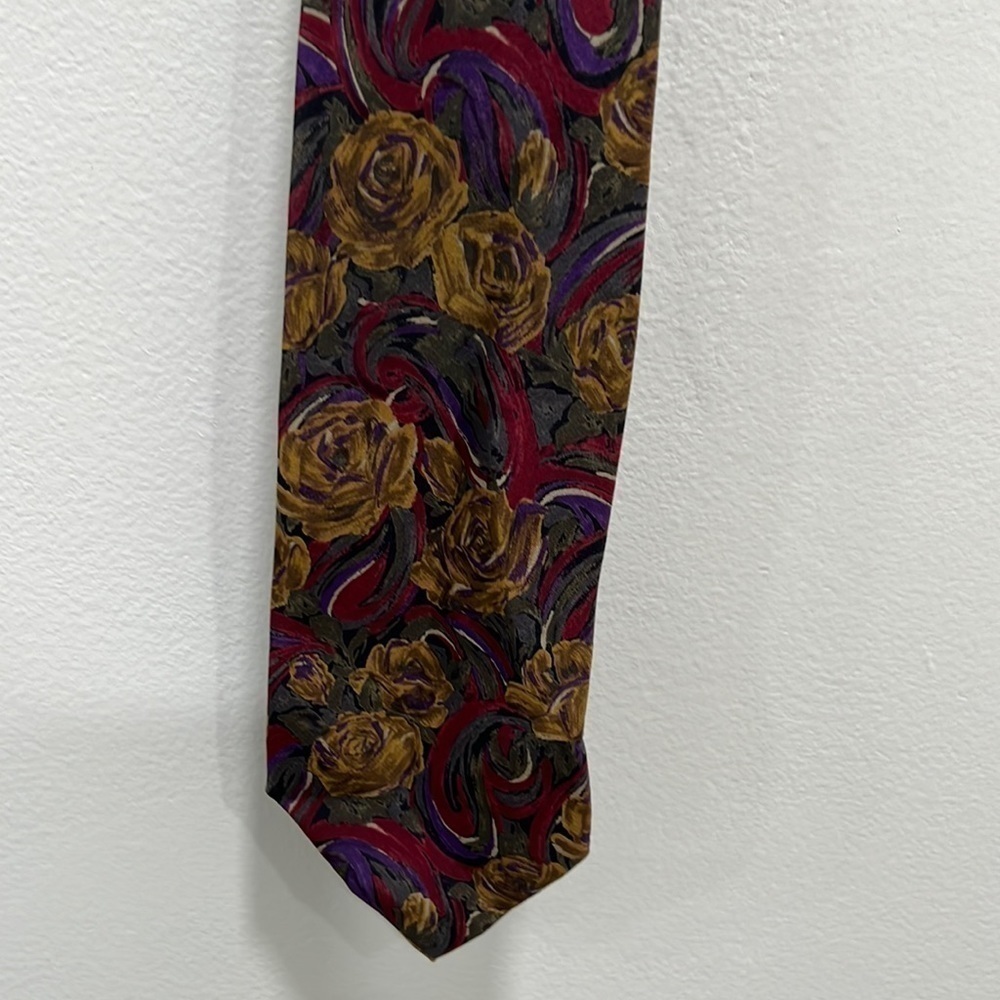 EMANUEL Ungaro Silk Tie Floral Paris Vintage 1980s